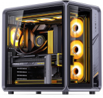 Jonsplus BO400 PC Case, Midi-Tower, ATX, Tempered Glass, Black