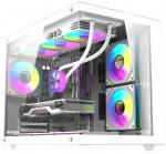 darkFlash B275 PRO Computer Case (White) + 6 Fans