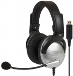 Koss SB45 USB Headset Wired Head-band Office/Call center Black, Silver