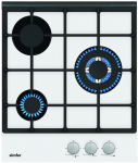 Simfer | Hob | H4.305.HGSBB | Gas on glass | Number of burners/cooking zones 3 | Rotary knobs | White
