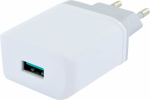 Schwaiger 230V charger 2x USB 2.0A Euro plug Type C, white