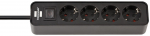 Brennenstuhl Ecolor 4-Outlet Extension Cord, Black, 1.5m