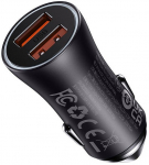 Baseus Golden Contactor Max car charger, 2x USB, 60W (gray)