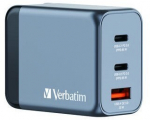 Verbatim GNC-65 GaN Charger 3 Port 65W USB AC EUUKUS