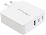 LC-Power Charger GaN 2x USB-C/USB-A 100W LC-GAN-100 Wei&szlig;