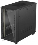 Lanberg 19" 22U 600x1200 black floor-standing rack cabinet with glass doors (flat pack)