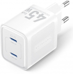 Vention wall charger 45W USB-C 2-port white FEFW0-EU