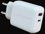 LC-Power Charger USB-C/USB-A 45W LC-GAN-45 Wei&szlig;