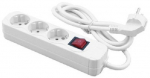 MediaRange extension socket 3-way with switch, child proof, grounded, 1.4m, white