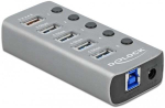 Delock USB 5 Gbps Hub 4-Port + Fast Charging Port, Switch, LED