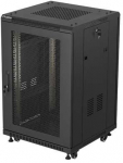 Lanberg 19-inch 18U floor-standing rack cabinet, 600x800, glass door, (flat-pack), black