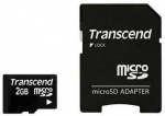 TRANSCEND Micro SD Card 2GB with adapter