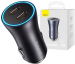 Baseus Golden Contactor Pro car charger, 2x USB-C, 40W (Dark Gray)