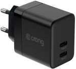 Crong Mains charger 2xUSB-C 35W PD 3.0 z PPS black