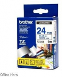 Brother TZe-253 24mm blue on white label tape