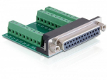 Sub-D 25 Pin, 3 x 9 Pin (27 Pin) Terminalblock, Silver/Green