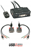 Lindy 2-Port KVM Switch, DVI-D, USB 2.0, Audio