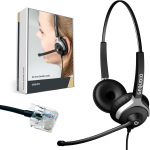 GEQUDIO Headset 2-Ohr f&uuml;r Unify mit Kabel