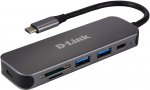 D-Link DUB-2325 6-in-1 USB-C Hub mit HDMIUSB-PDSD-Reader retail