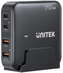 GaN network charger - Unitek P1228ABK01-EU | 70W 2x USB-C 2x USB-A