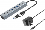 CONCEPTRONIC USB-Hub 7-Port 3.2C->4x3.0 3xUSB-C m.Netz. gr