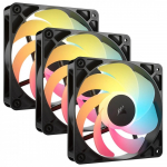 Corsair RS Series RS120-R ARGB PWM Reverse Fans - 3-Pack, 120 mm, Black
