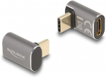 Delock USB Adapter 40 Gbps USB Type-C&trade; PD 3.0 100 W Stecker zu Buchse gewinkelt 8K 60 Hz Metall