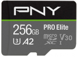 SD MicroSD XC Card 256GB PNY Pro Elite R100MBs W90MBs reta