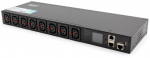 Listwa zasilająca SMART PDU 1U, gniazdo zasilające IEC320 C20 16A/250V, gniazda 8x C13, 16A