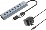 CONCEPTRONIC USB-Hub 7-Port 3.0 ->7x3.0 TypC 5Gbps m.Nz gr