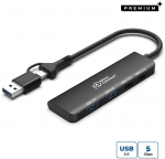 MicroConnect Premium 4-port USB hub 2x USB-A and 2x USB-C