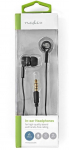 Wired Earphones with 3.5 mm Plug and Built-in Microphone, Black