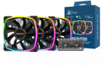 Montech AX120 PWM ARGB Cooling Fans, 3-Pack, Black - 120mm
