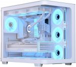 AeroCool P500C Midi-Tower ATX PC Case, Tempered Glass, White