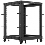 Open Rack 19" 15U 600x600-1100 adjustable black
