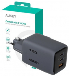 Aukey Comet Mix 3 Wall Charger PA-C5 3xUSB (2xUSB-C i 1xUSB-A) 100W 5A QC5.0 PD3.0 AFC PPS FCP SCP