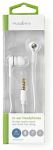 Wired Earphones with 3.5 mm Plug and Built-in Microphone, White