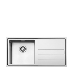 Valamu Smeg Mira, 101 cm, pealt/tasa paigaldatav, nupuga, roostevaba teras