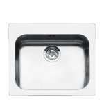Valamu Smeg Alba, 58 cm, pealt monteeritav, nupuga avatav, roostevaba teras