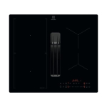 &Otilde;hupuhastiga pliidiplaat Electrolux, 4 x induktsioon, 58 cm, 630 m3/h, 66 dB, l&otilde;igatud servad, must
