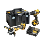 DeWalt DCK2026P2T-QW Combo set DCD805 + DCG405, 18 V XR 2&times;5.0 Ah black, yellow