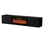 Cama RTV cabinet LARA 183x35x37 black matt + black fireplace