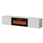 Cama RTV cabinet TULA 183x35x37 white matt + black fireplace