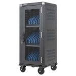 Manhattan iPad to 13", MacBook Air to 13" & Chromebook 14" 30-bay Charging Trolley/Cart via USB-C (30W), Also other tablets/smar