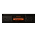 RTV GRANERO + fireplace cabinet 200x56.7x35 black/black gloss