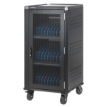 Manhattan Laptop Charging Cabinet Trolley/Cart via USB-C 65W 16" 30-bay, Suitable for USB-C laptops (to 16"), iPads, MacBooks, C