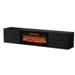 Cama RTV cabinet TULA 183x35x37 black matt + black fireplace