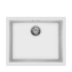 Valamu Smeg Quadra, 56 cm, alt monteeritav/t&ouml;&ouml;pinnale paigaldus, k&auml;sitsi, graniit, valge