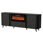 Cama Volare chest of drawers 200 x 39 x 75 cm black/san sebastian + fireplace
