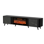 Cama RTV cabinet Volare 200 x 39 x 49 cm black/san sebastian + fireplace